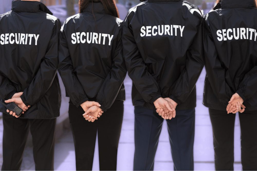 Professional security guard in uniform providing commercial security services in Southern California, ensuring safety and protection for businesses.